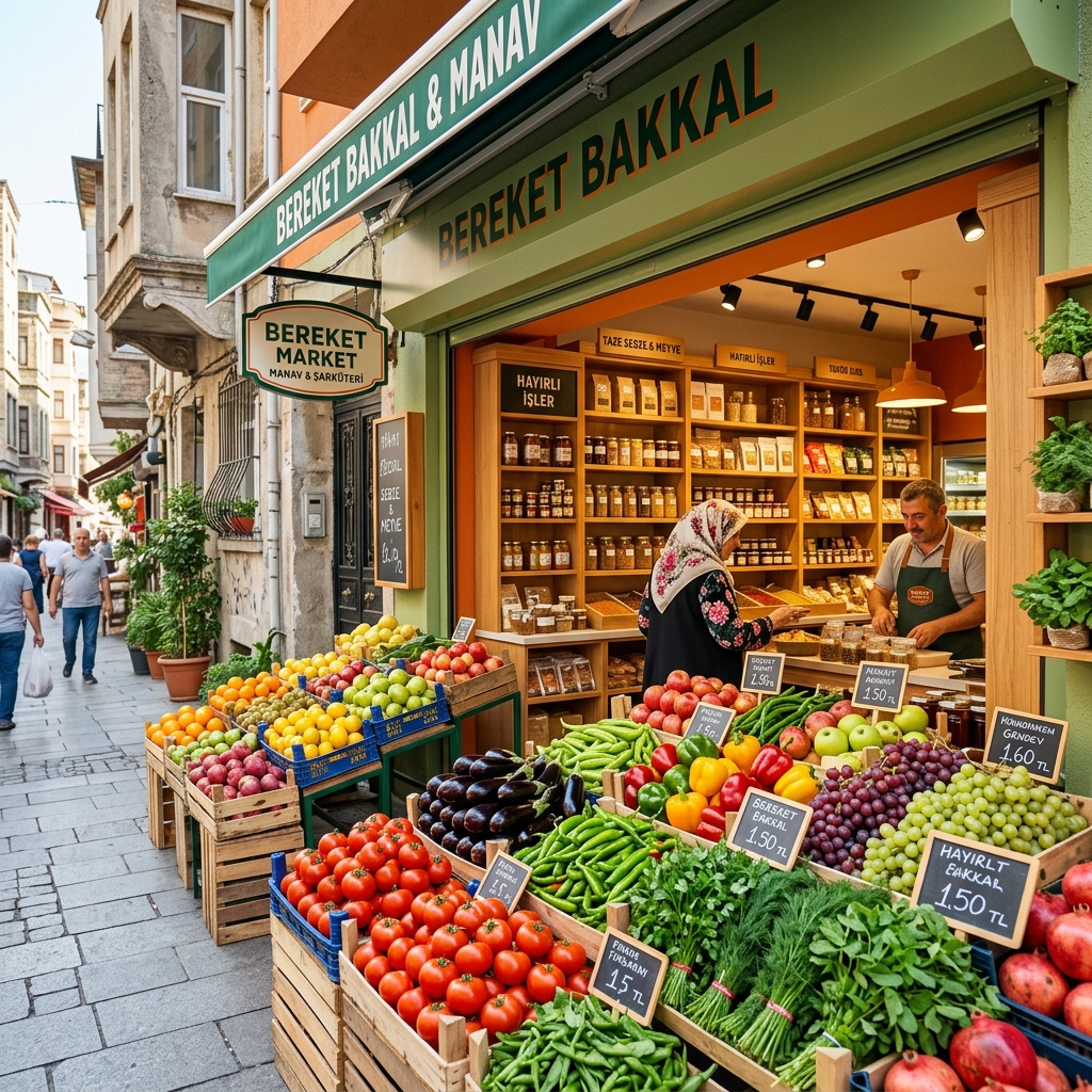 Enes Market taze ürünler vitrin